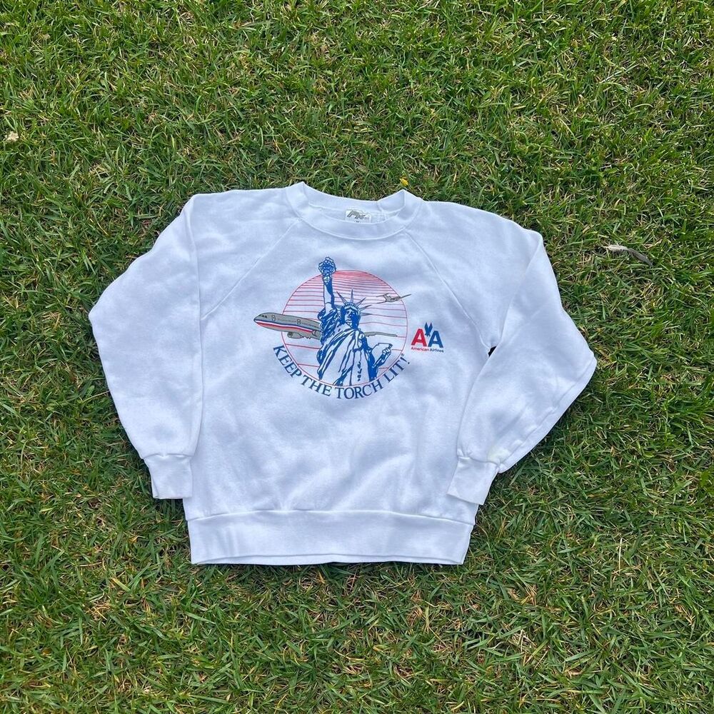 1990s American Airlines y2k Statue of Liberty crew neck men’s size M